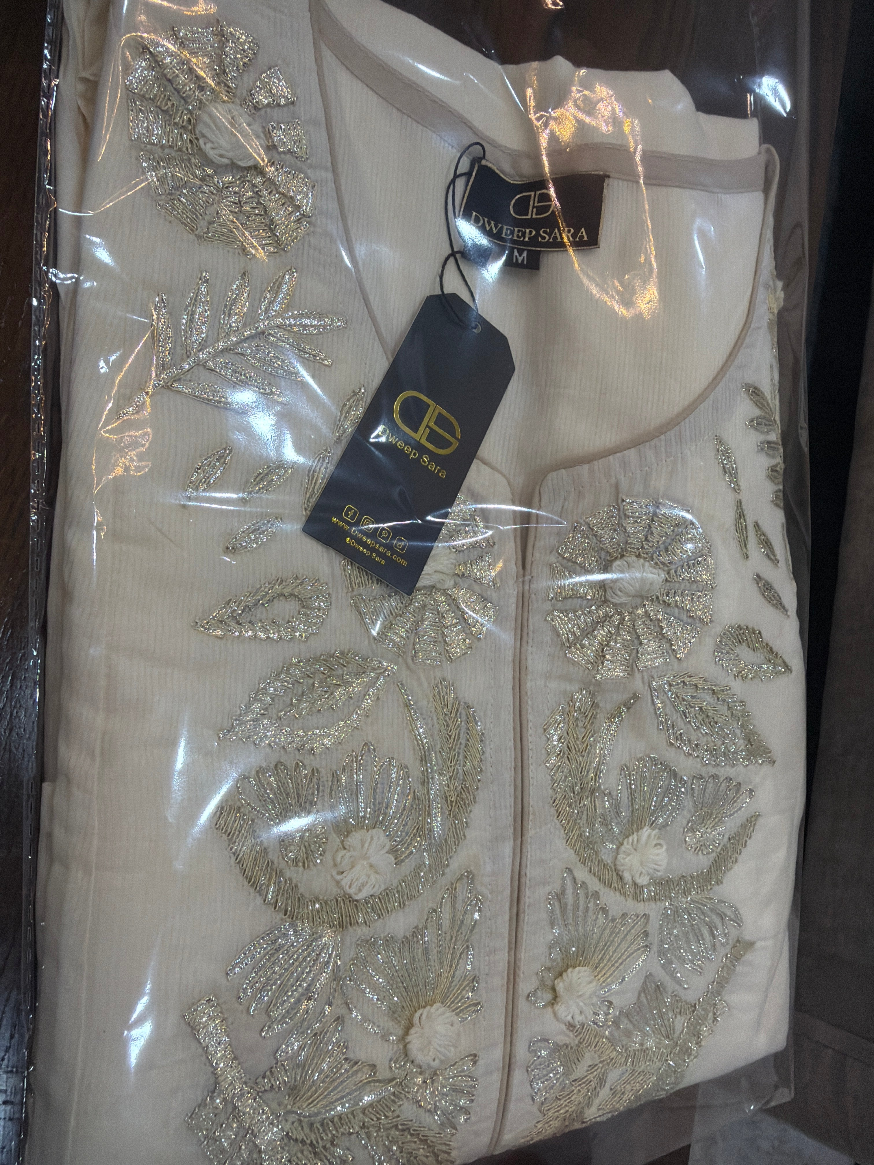 White embroidered Cotton Cillie kurta suit set