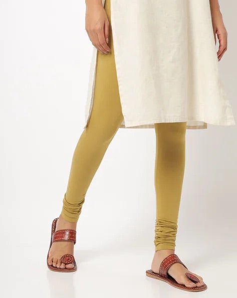 Beige Cotton Legging - DWEEP SARA