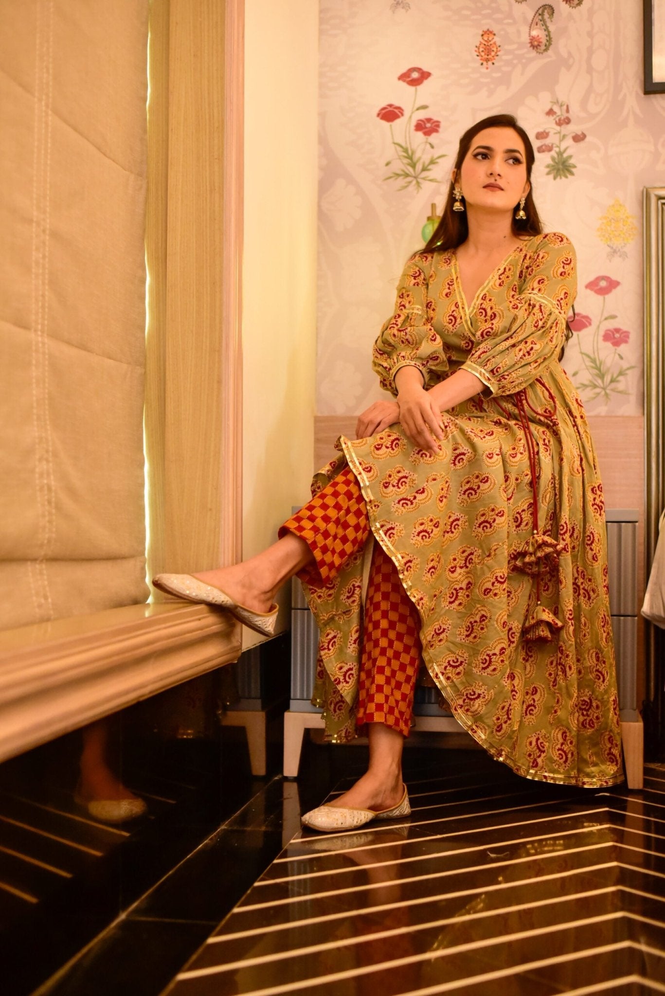 BEIGE COTTON SUIT SET - DWEEP SARA