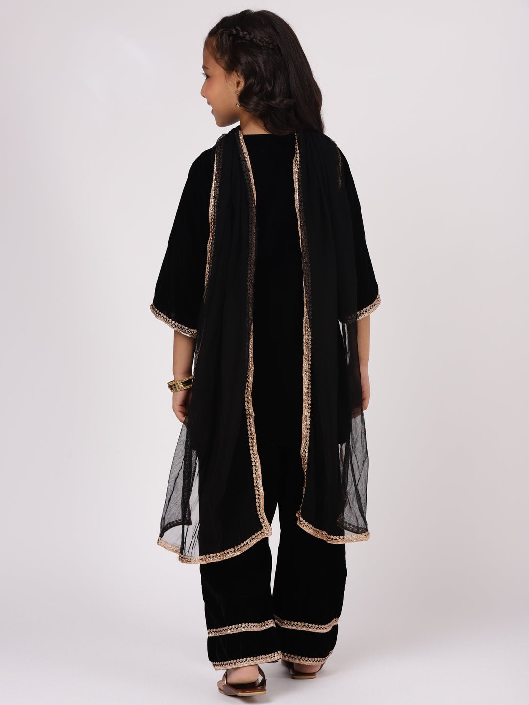 Black Velvet Suit Set - DWEEP SARA