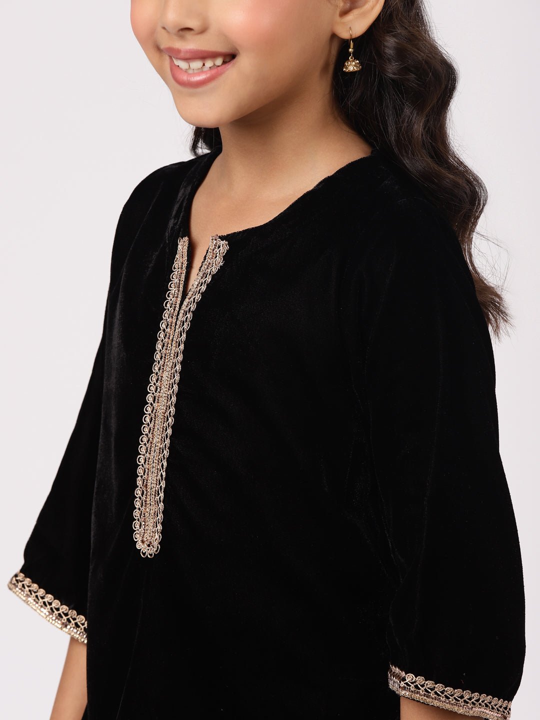 Black Velvet Suit Set - DWEEP SARA