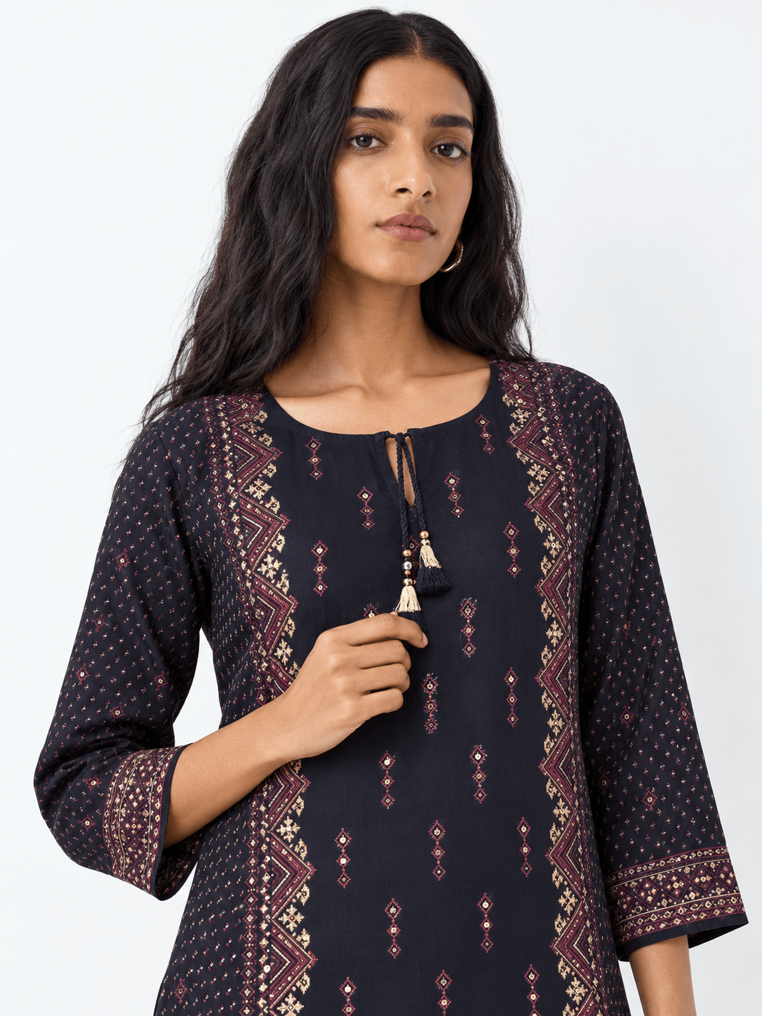 BLUE GOLD PRINTED KURTA SET - DWEEP SARA