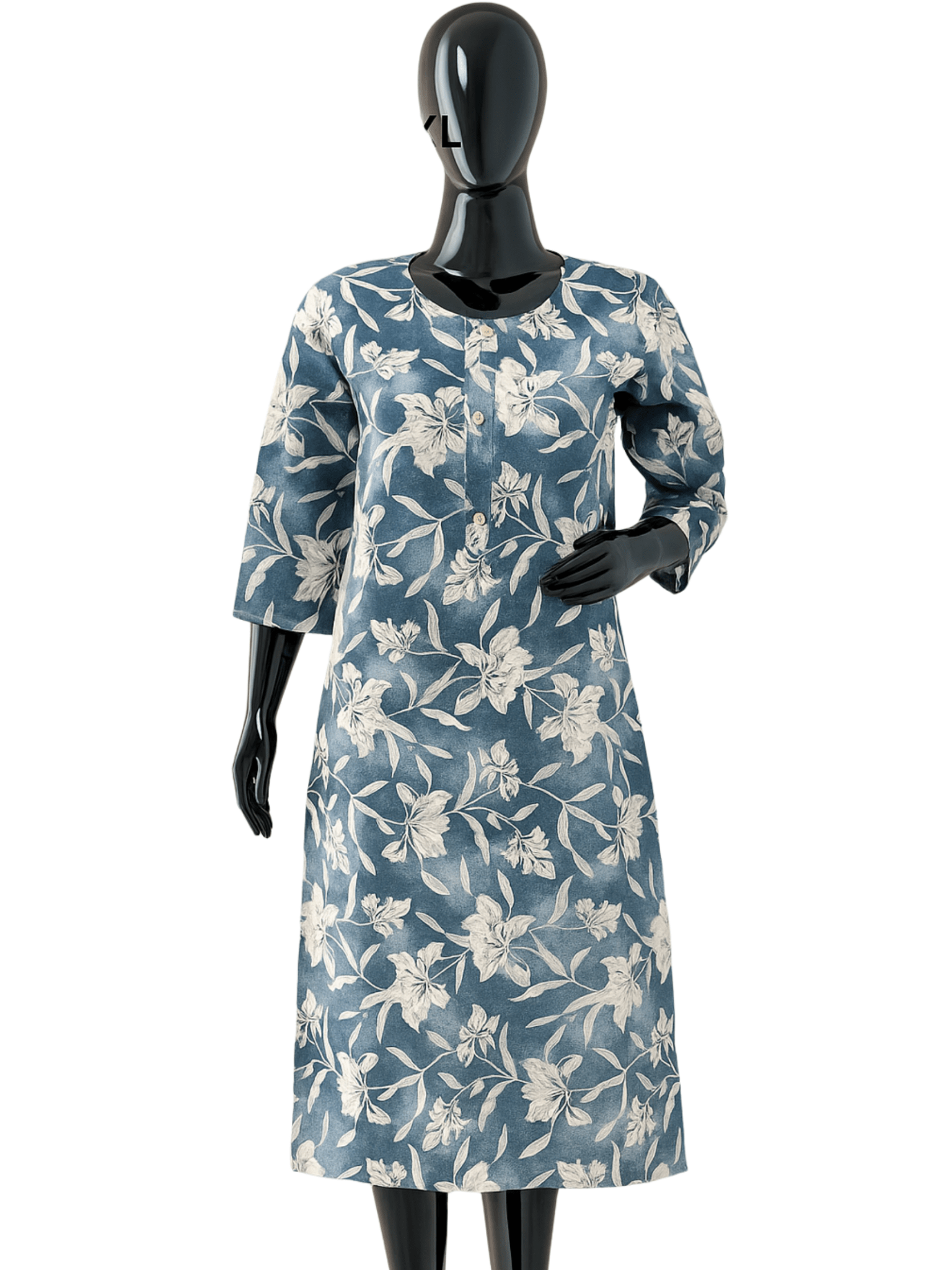 Blue Heavy Rayon Straight Kurti - DWEEP SARA