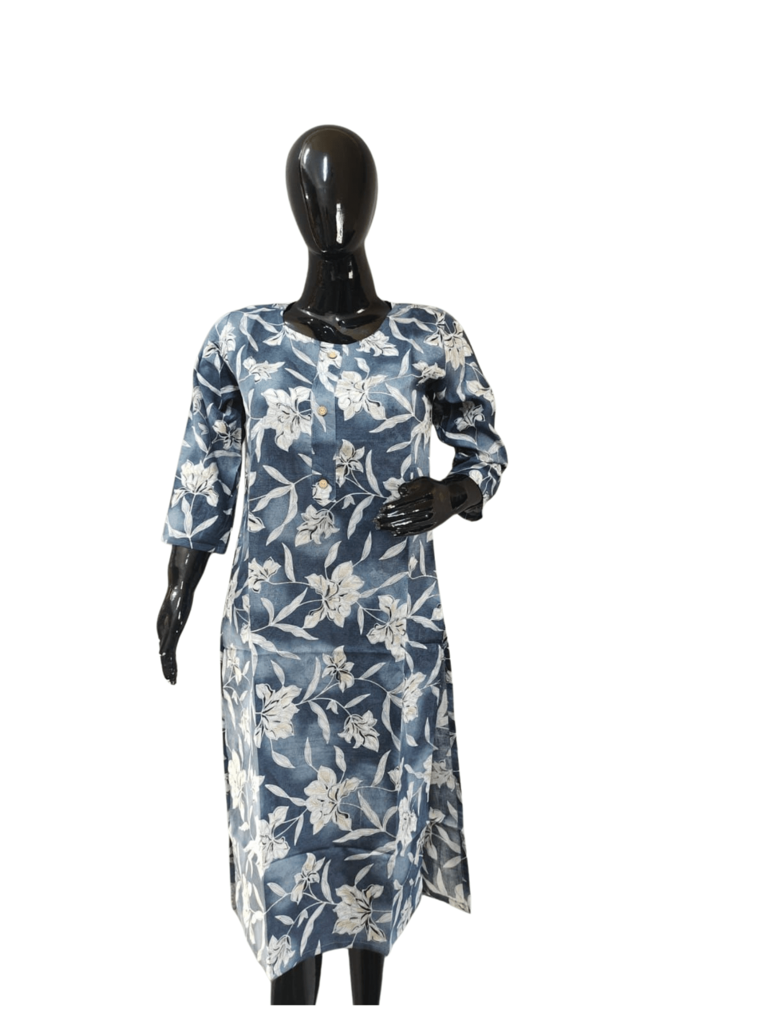 Blue Heavy Rayon Straight Kurti - DWEEP SARA