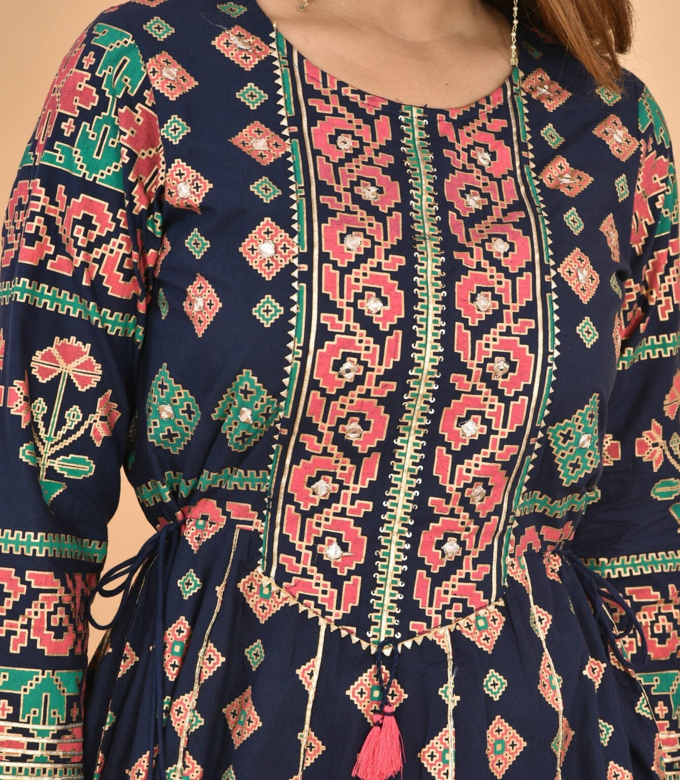 Blue Zari Embroidery Handmade Dress - DWEEP SARA