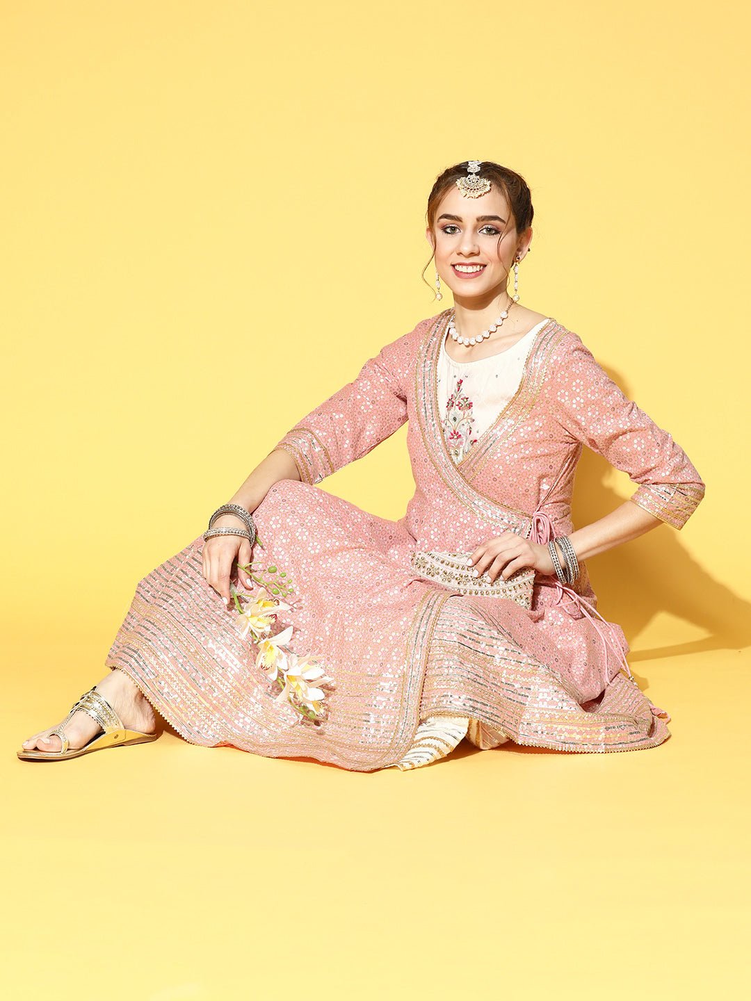 Embroidered Anarkali Kurta With Jacket - DWEEP SARA