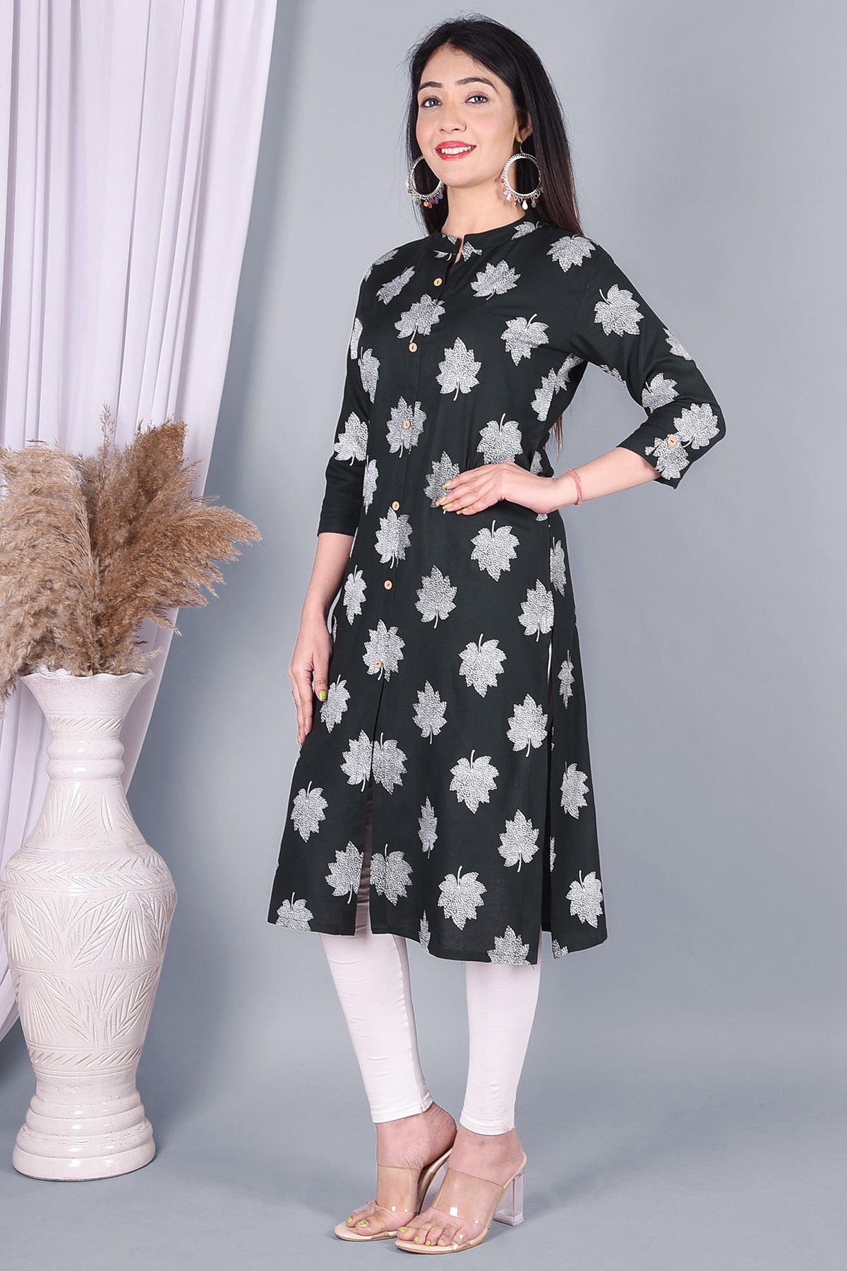 Emerald leaf Printed Kurta - DWEEP SARA