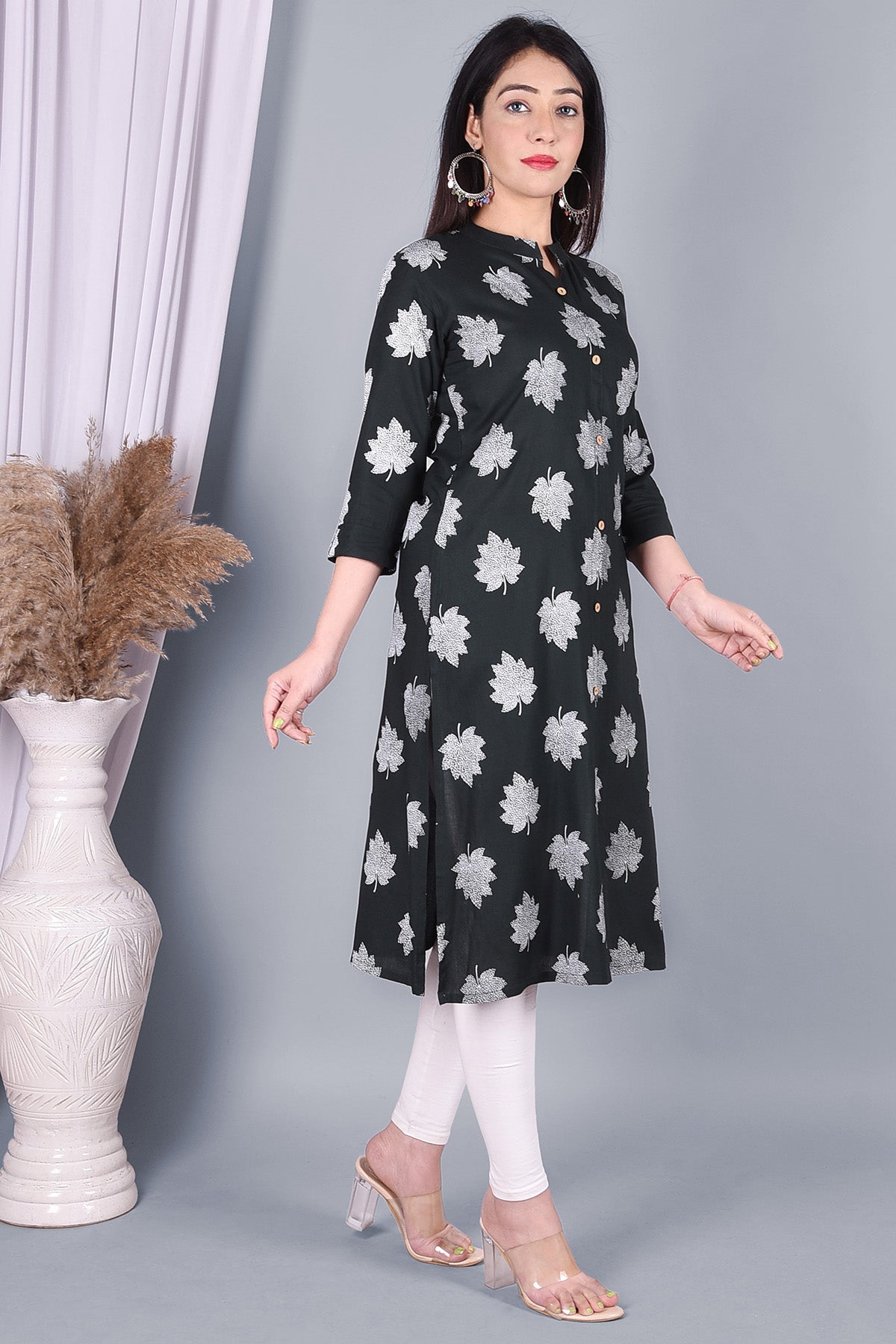 Emerald leaf Printed Kurta - DWEEP SARA