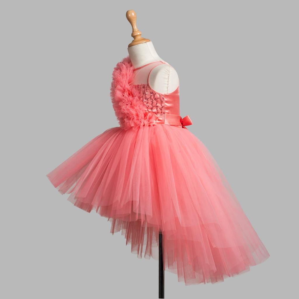 Girls Baby Pink Flare Kids Dress - DWEEP SARA