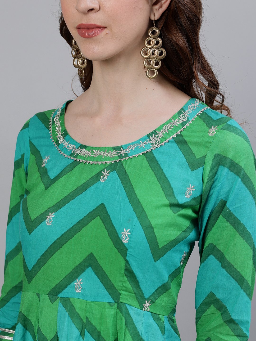 Green Emerald Anarkali Suit Set - DWEEP SARA