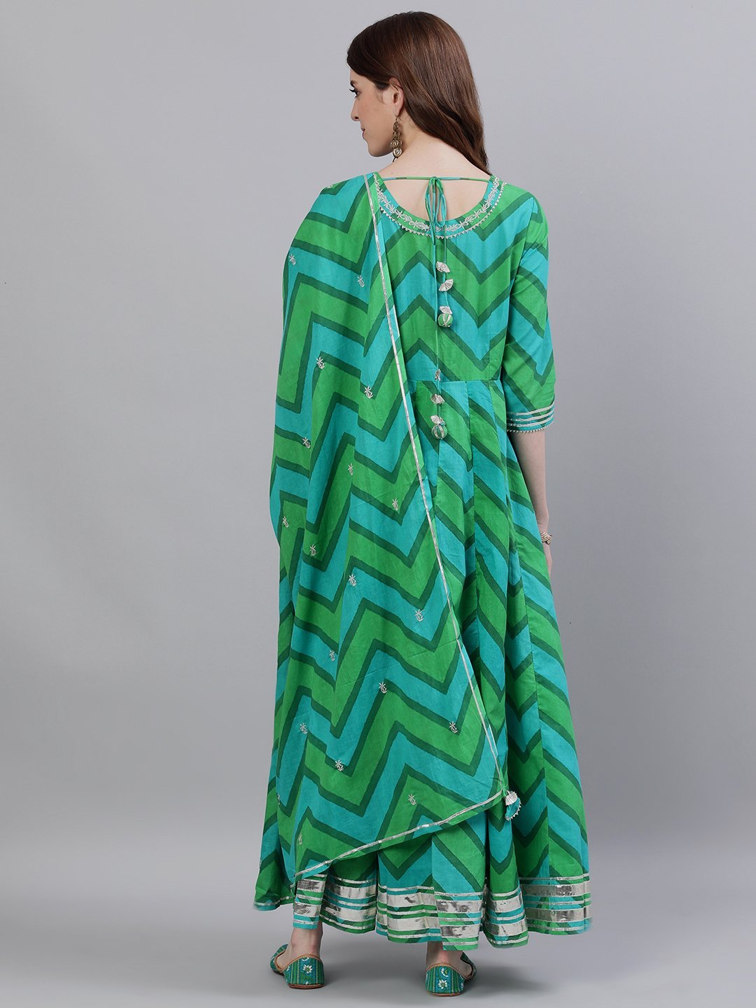 Green Emerald Anarkali Suit Set - DWEEP SARA