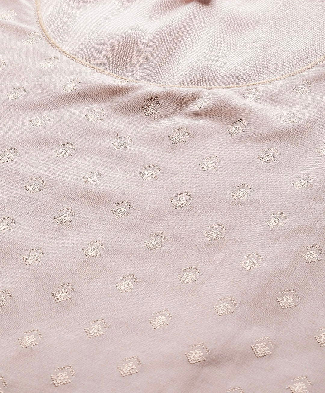 Light Pink Chanderi Silk Kurta With Palazzos - DWEEP SARA