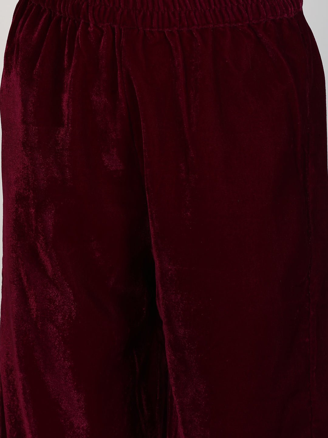 Maroon Velvet Suit Set - DWEEP SARA