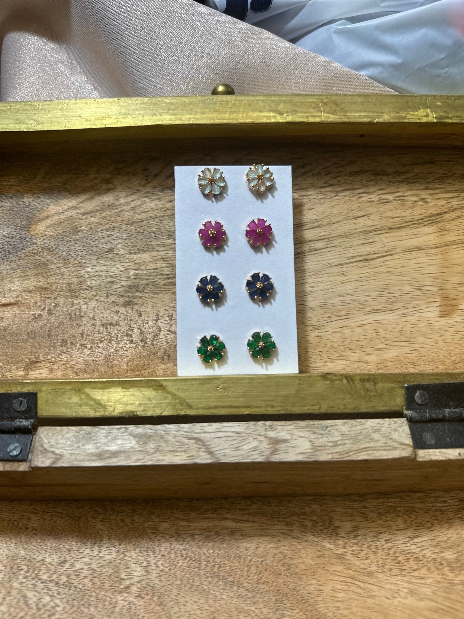 Multicolor Stud Flower Earrings - DWEEP SARA