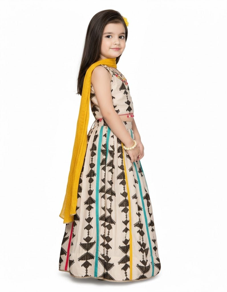 Multicolour Ethnic Lehenga Choli Set for Girls - DWEEP SARA