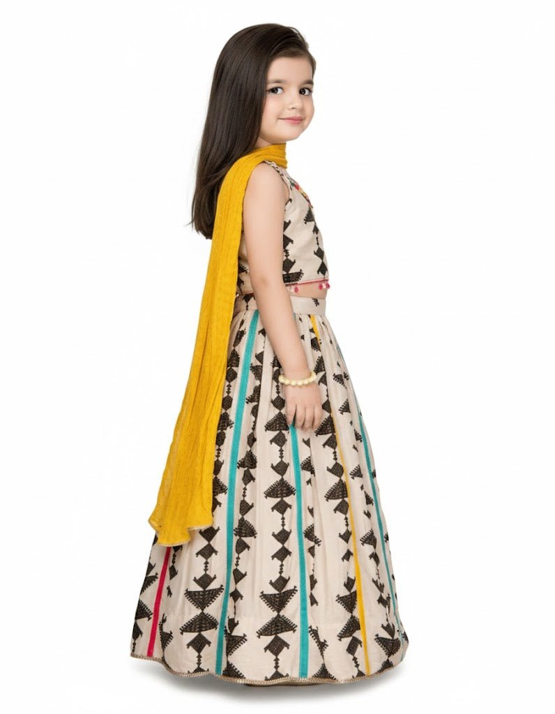 Multicolour Ethnic Lehenga Choli Set for Girls - DWEEP SARA