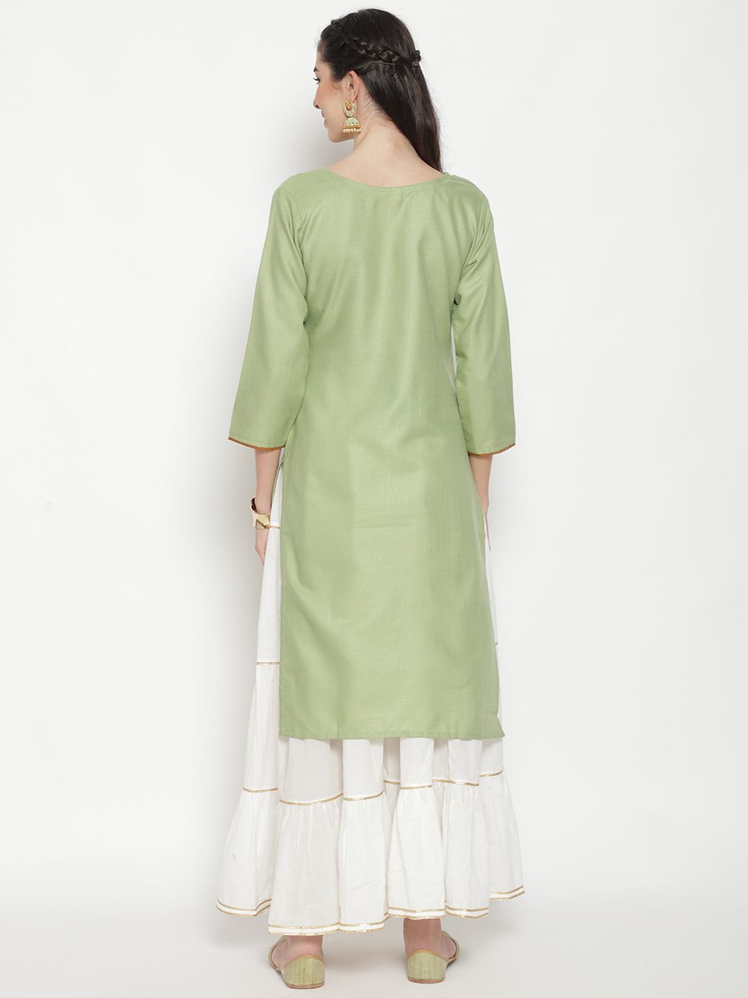 Pastle Green Embroidered Kurta - DWEEP SARA