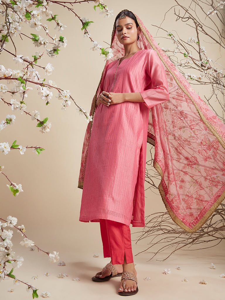 Pink Magenta Ethnic Suit Set - DWEEP SARA