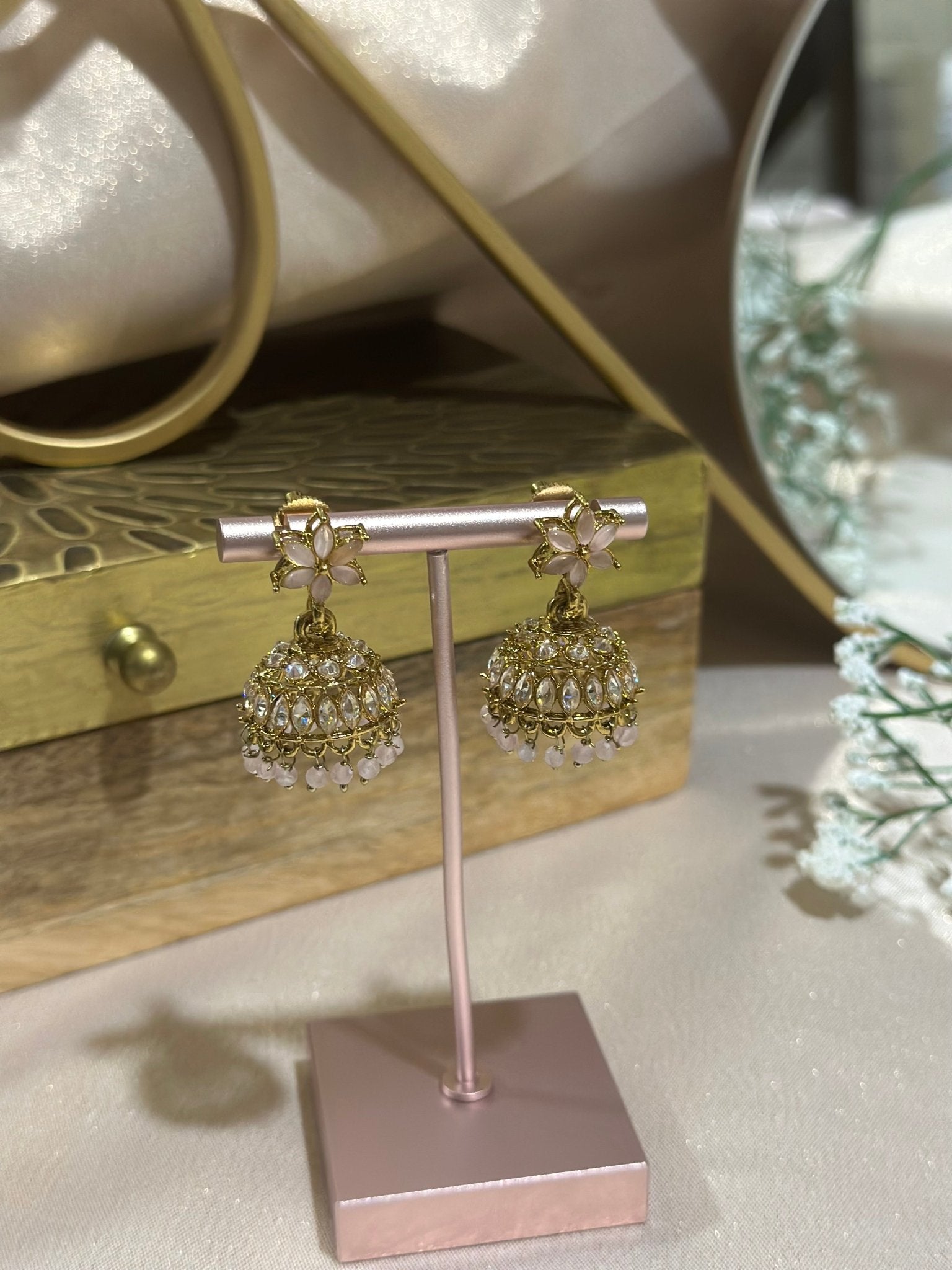 Pink Traditional Earrings - DWEEP SARA