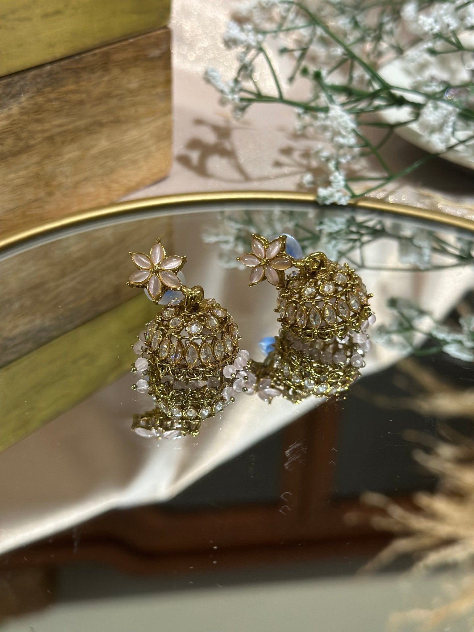 Pink Traditional Earrings - DWEEP SARA