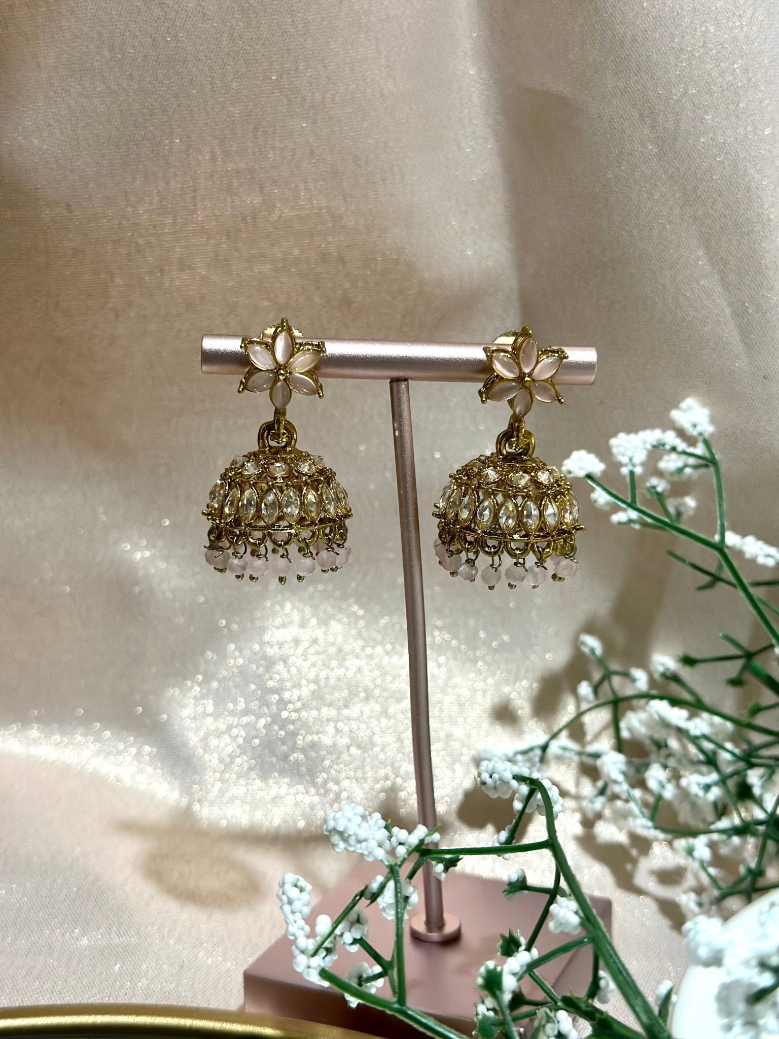Pink Traditional Earrings - DWEEP SARA