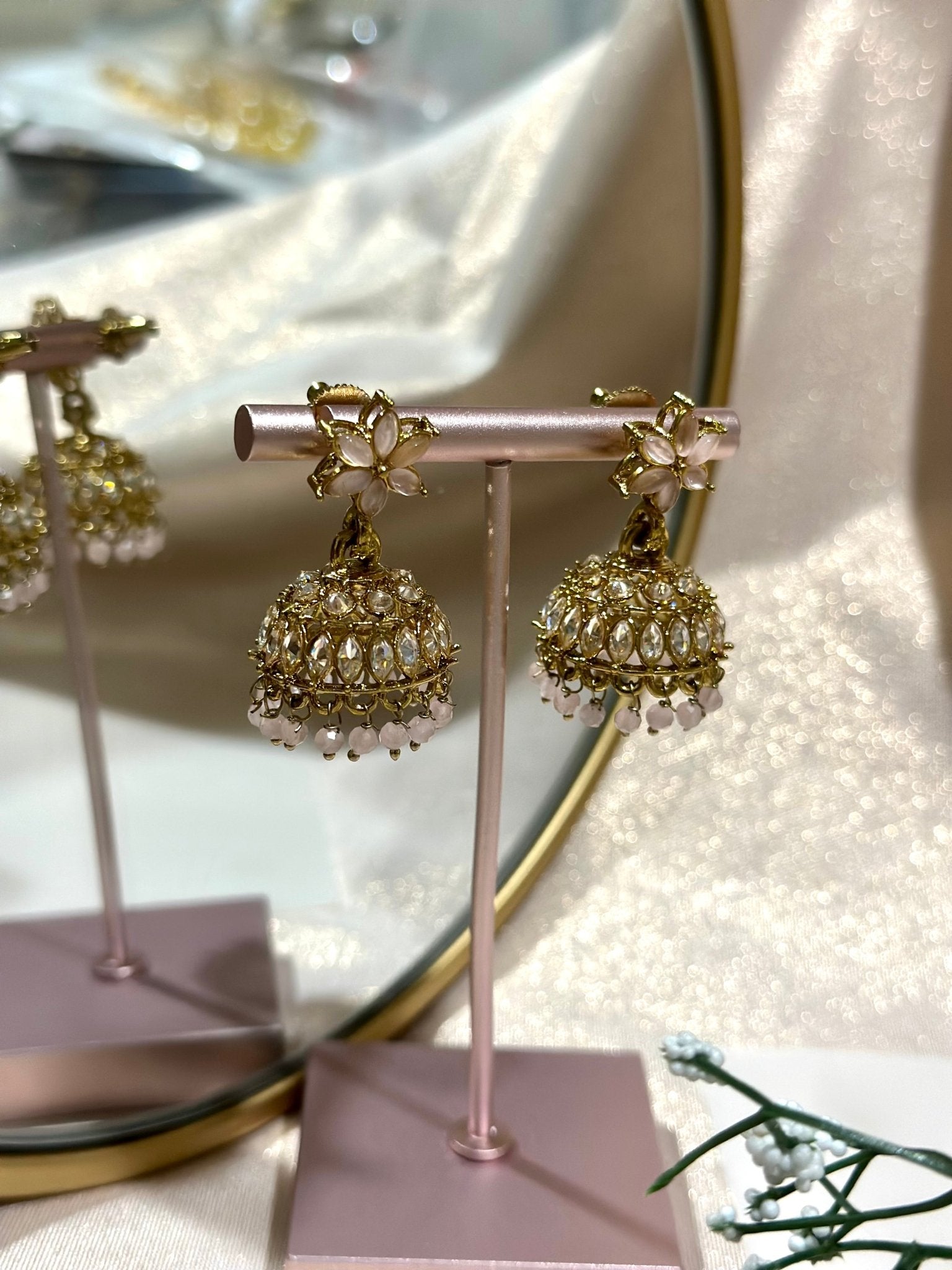 Pink Traditional Earrings - DWEEP SARA