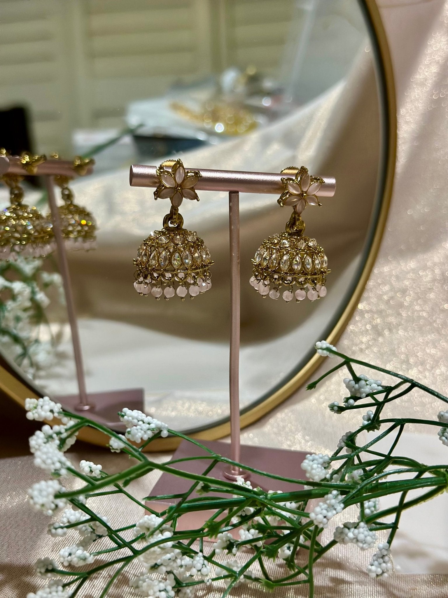 Pink Traditional Earrings - DWEEP SARA