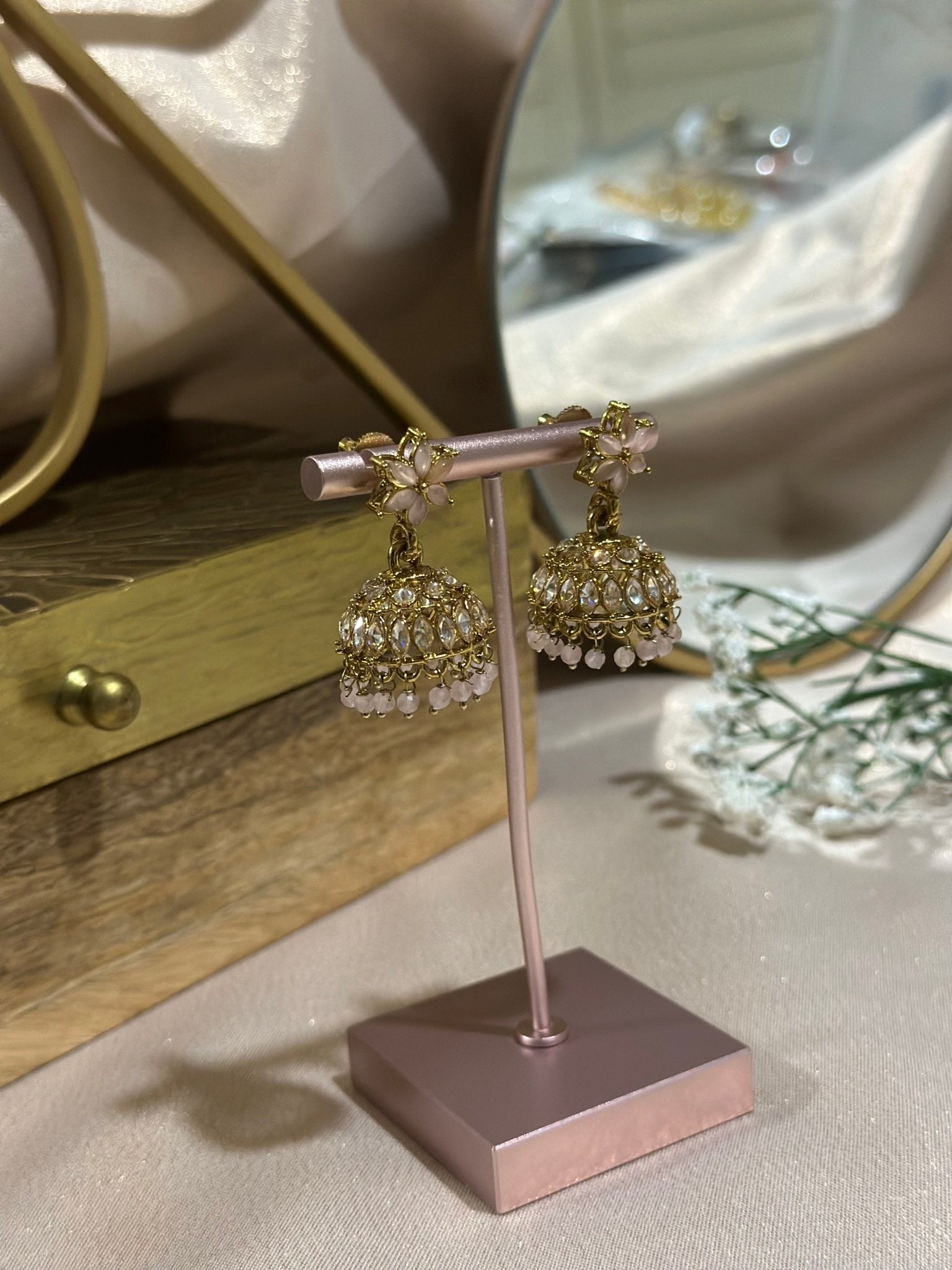 Pink Traditional Earrings - DWEEP SARA