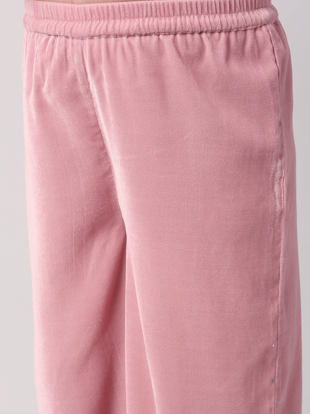 Pink Velvet Suit Set - DWEEP SARA