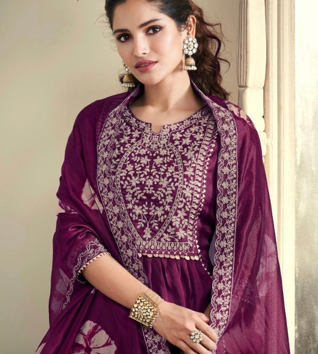 Pure Silk Embroidery Suit Set - DWEEP SARA