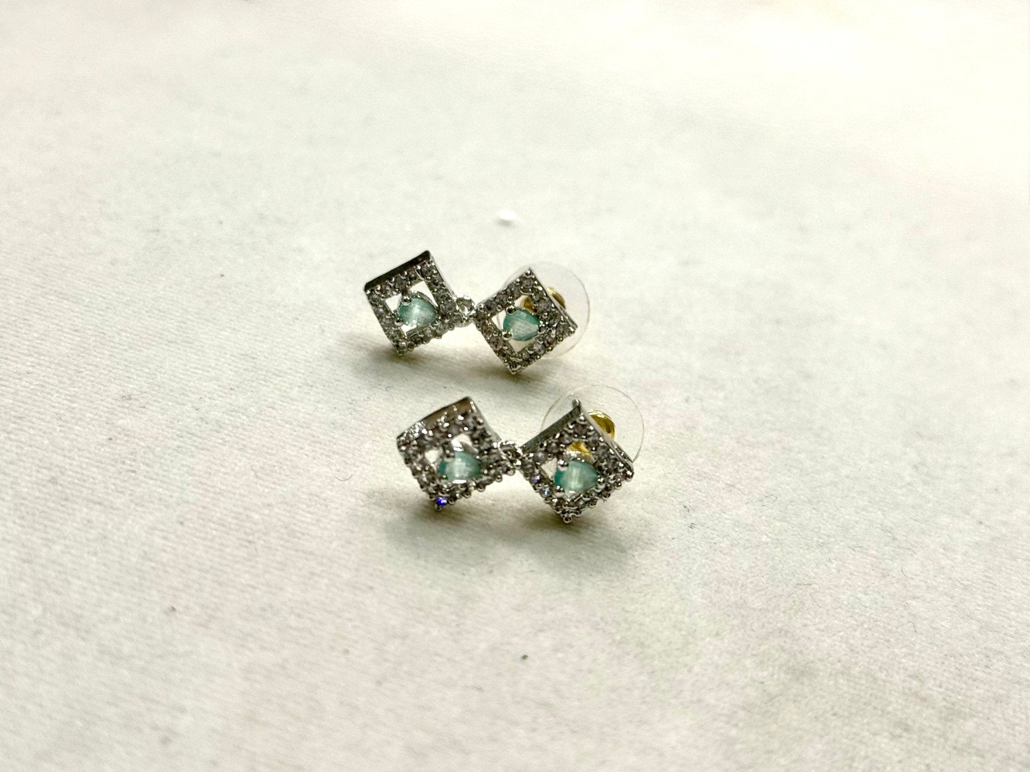 Sea Green AD Crystal Jewelry Set - DWEEP SARA