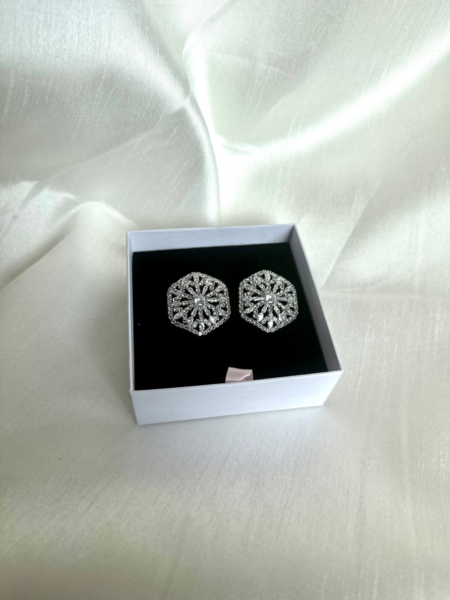 Silver Stone Stud Earrings - DWEEP SARA