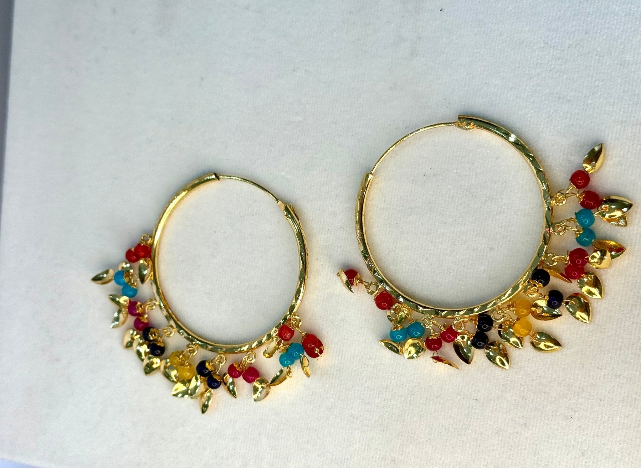 Traditional Multicolour punjabi walliya earrings balliya piple patti work - DWEEP SARA