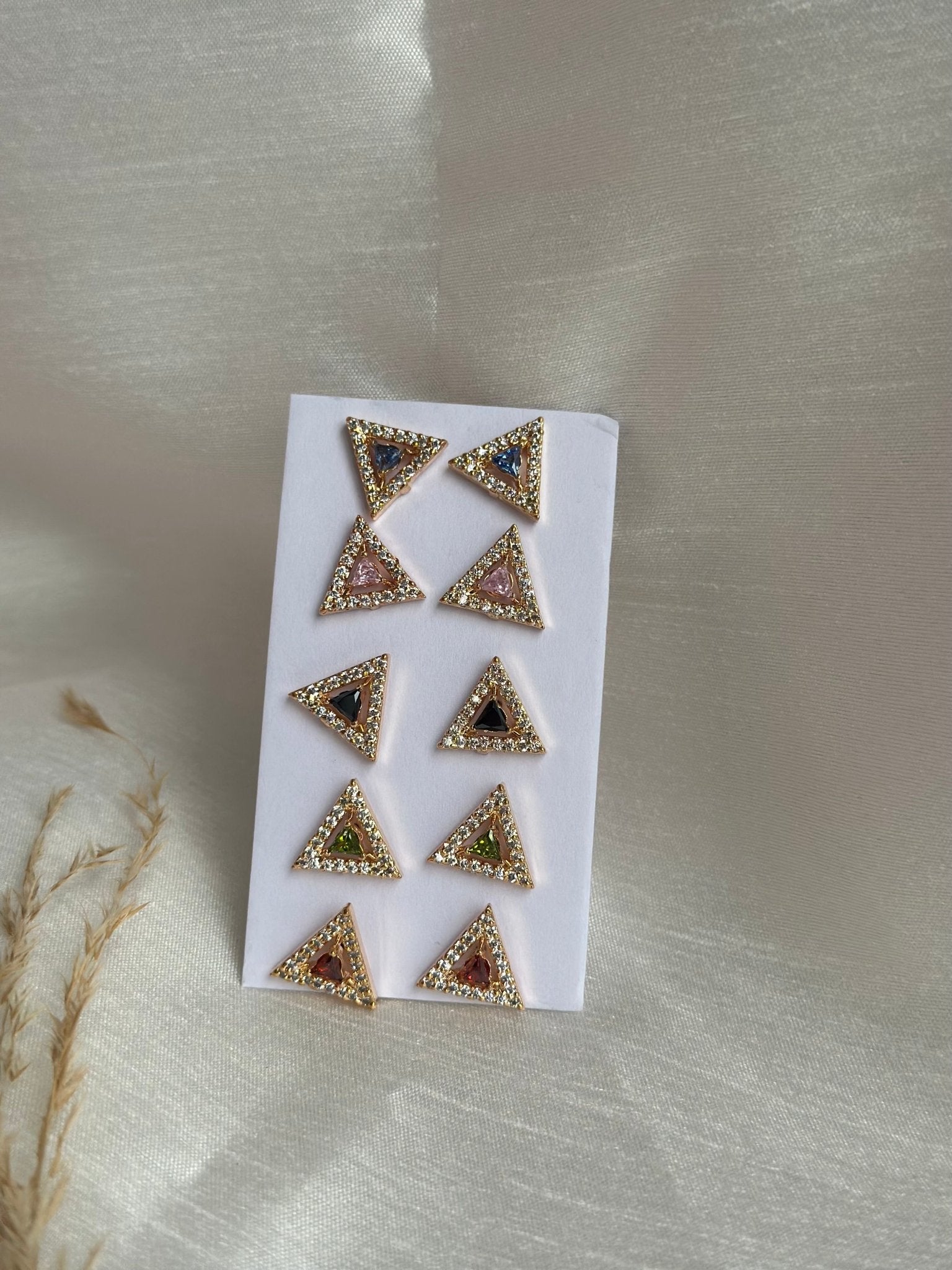 Triangle Shaped Elegant Stud Earrings - DWEEP SARA