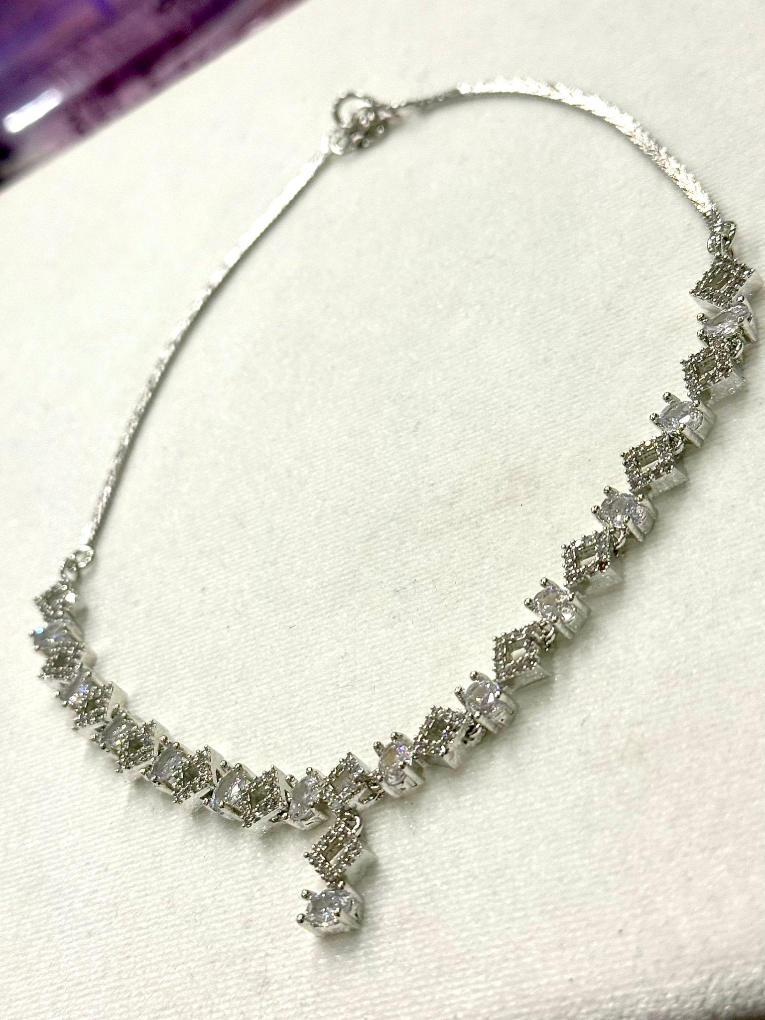 White AD Crystal Jewellery Set - DWEEP SARA