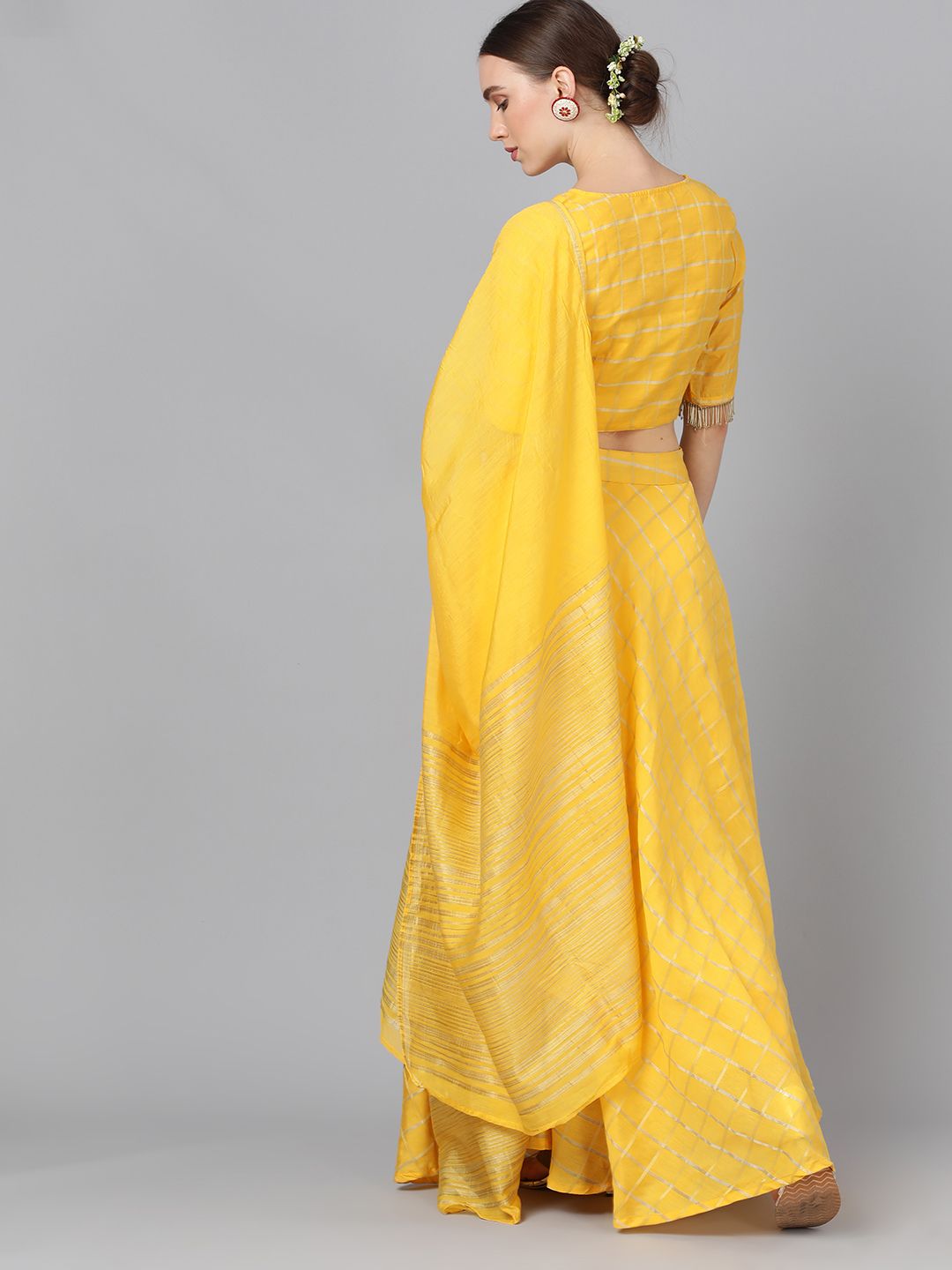 Yellow Chanderi Lehenga - DWEEP SARA