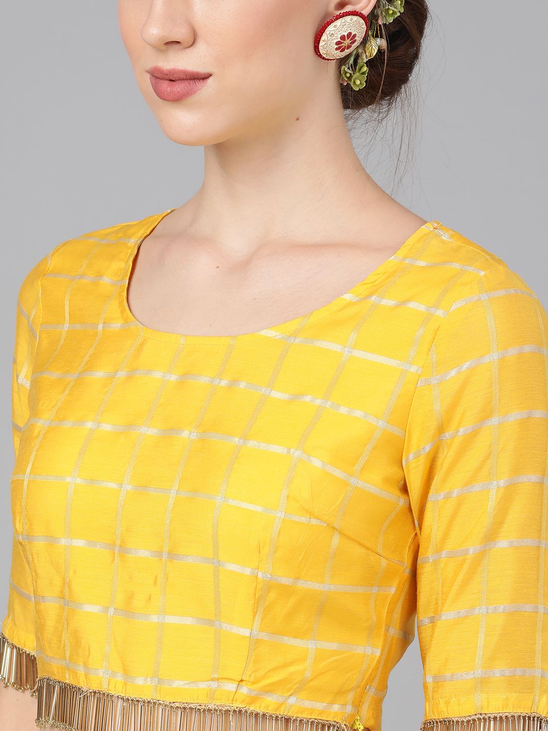 Yellow Chanderi Lehenga - DWEEP SARA